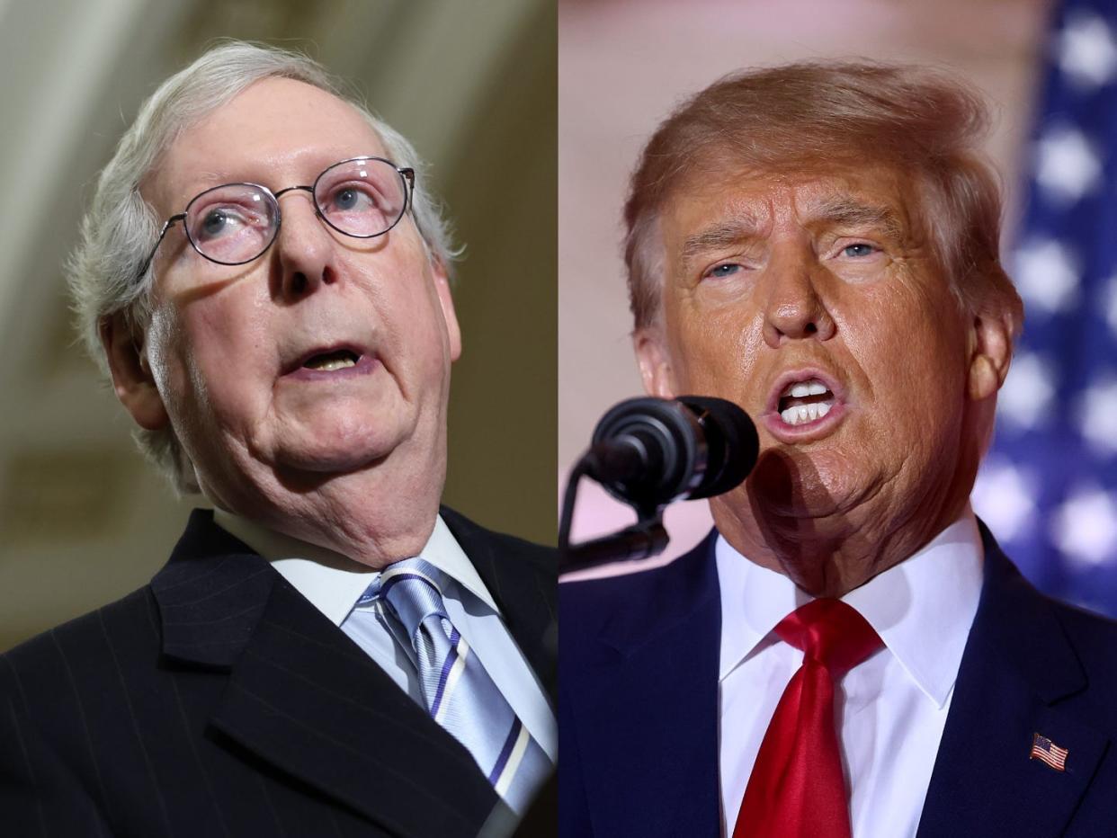 Senate Minority Leader Mitch McConnell and former President Donald Trump.