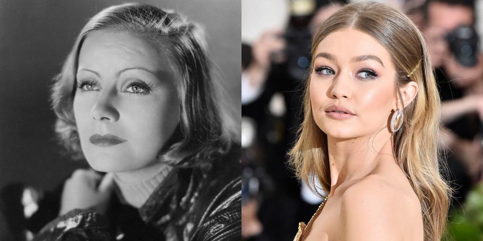 Greta Garbo (1930) and Gigi Hadid