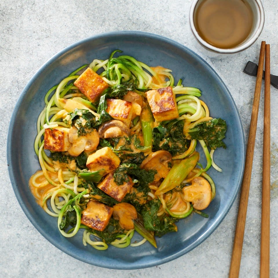 Tofu & Vegetable Curry with Zucchini Noodles