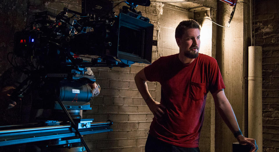 Adam Wingard on the set of 'Death Note'. (Netflix)