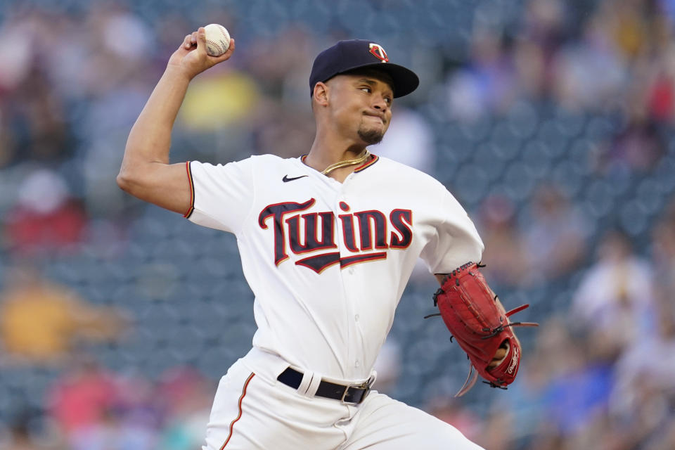 Minnesota Twins starting pitcher Chris Archer delivers during the second inning of the team's baseball game against the Boston Red Sox, Tuesday, Aug. 30, 2022, in Minneapolis. (AP Photo/Abbie Parr)