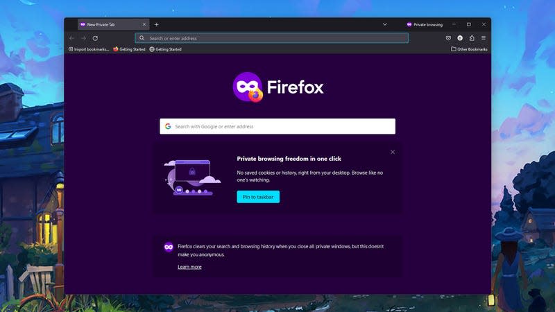 Going private in Firefox. - Screenshot: Mozilla Firefox