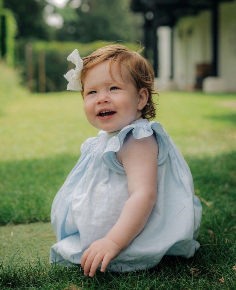 The Queen's great granddaughter Lilibet Diana, daughter of Prince Harry and Meghan, in a photo to celebrate her first birthday