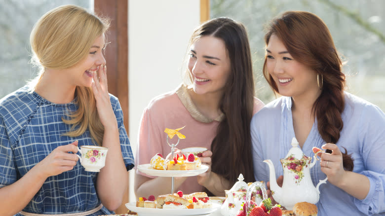 Friends enjoying afternoon tea