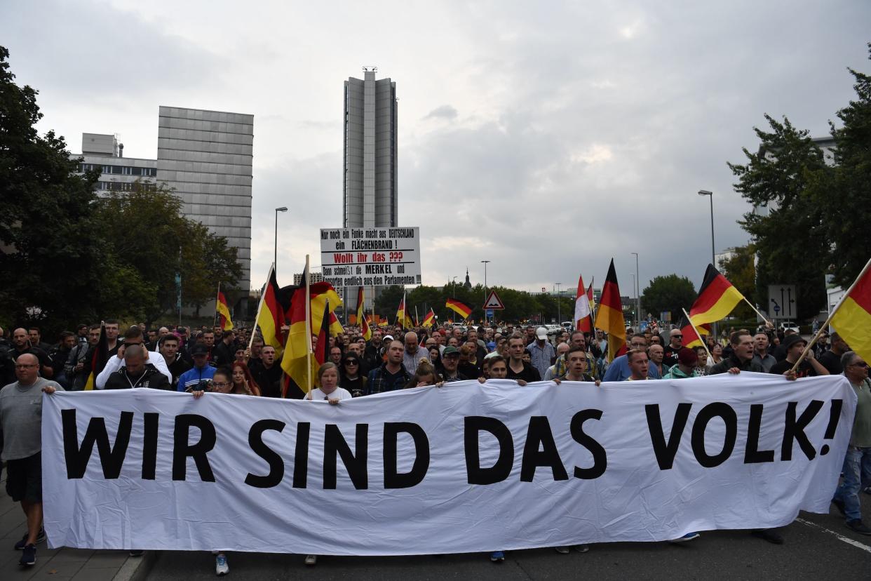 Auf einen Mord in Chemnitz folgten rechtsgerichtete Proteste, die auch in den USA nicht unbemerkt blieben. (Bild: Getty Images)