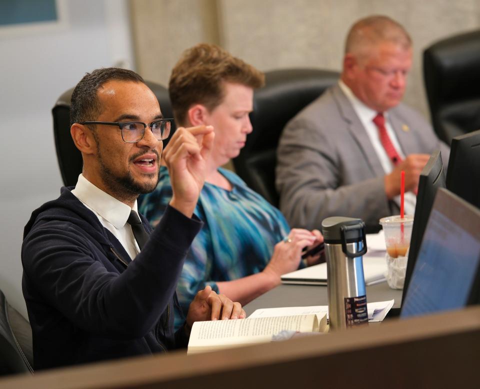 Councilperson James Cooper talks during Tuesday's Oklahoma City Council meeting.