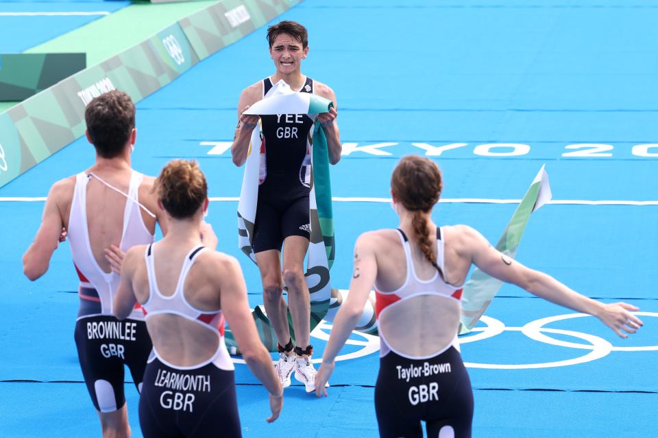 The old and new generation of British triathletes helped the team to a gold medal (Getty Images)