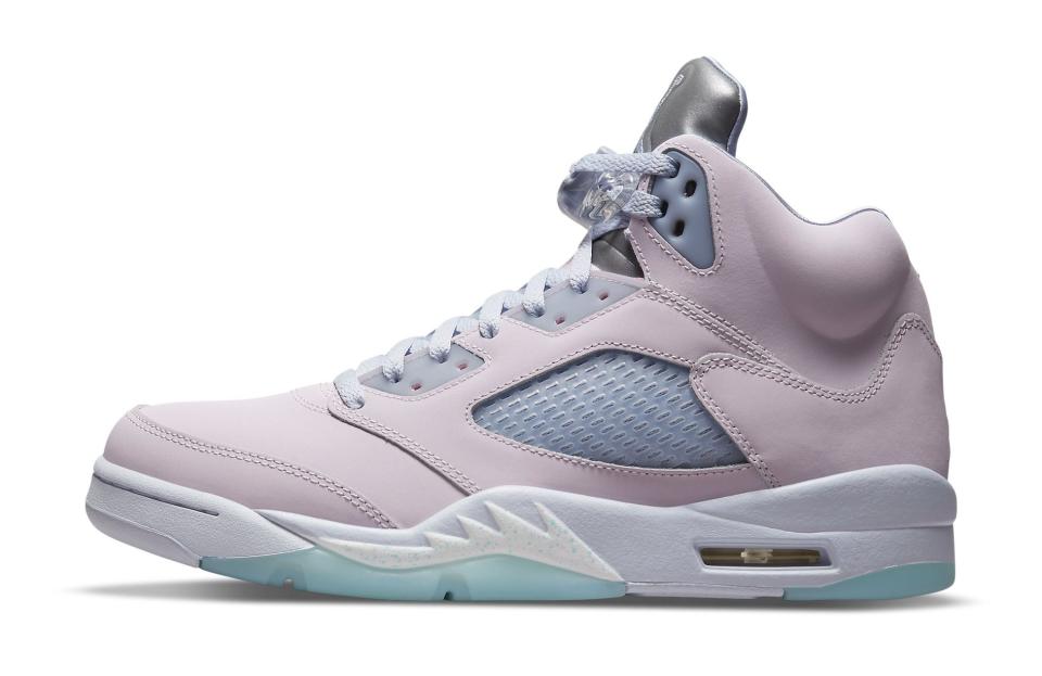 The lateral side of the Air Jordan 5 “Regal Pink.” - Credit: Courtesy of Nike