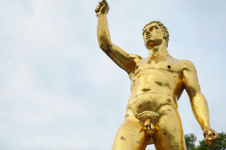 The naked statue has caused quite a stir in Wigan (SWNS)