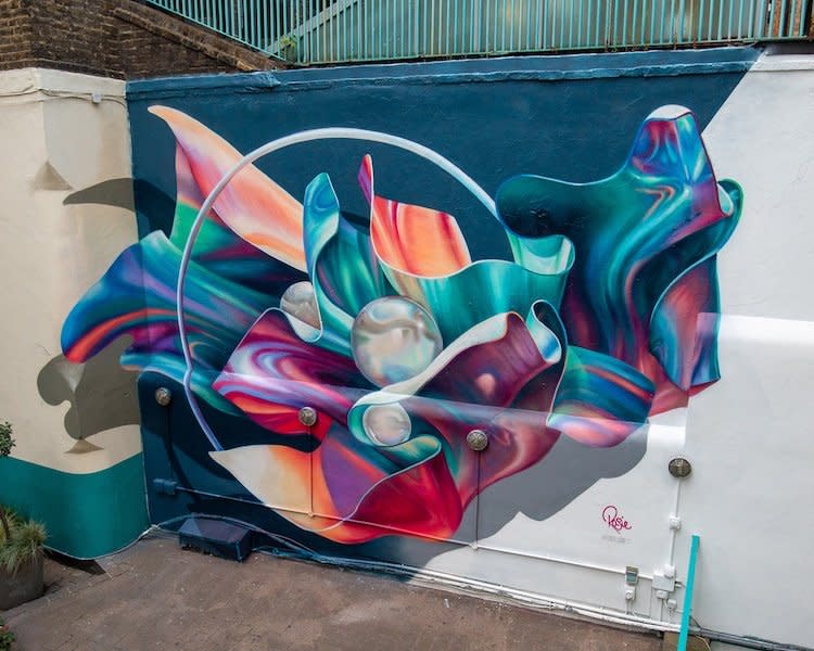 One of many gorgeous abstract murals from London-based street artist Rosie Woods.