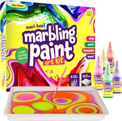 A paint-marbling kit for kids ages 6 and up