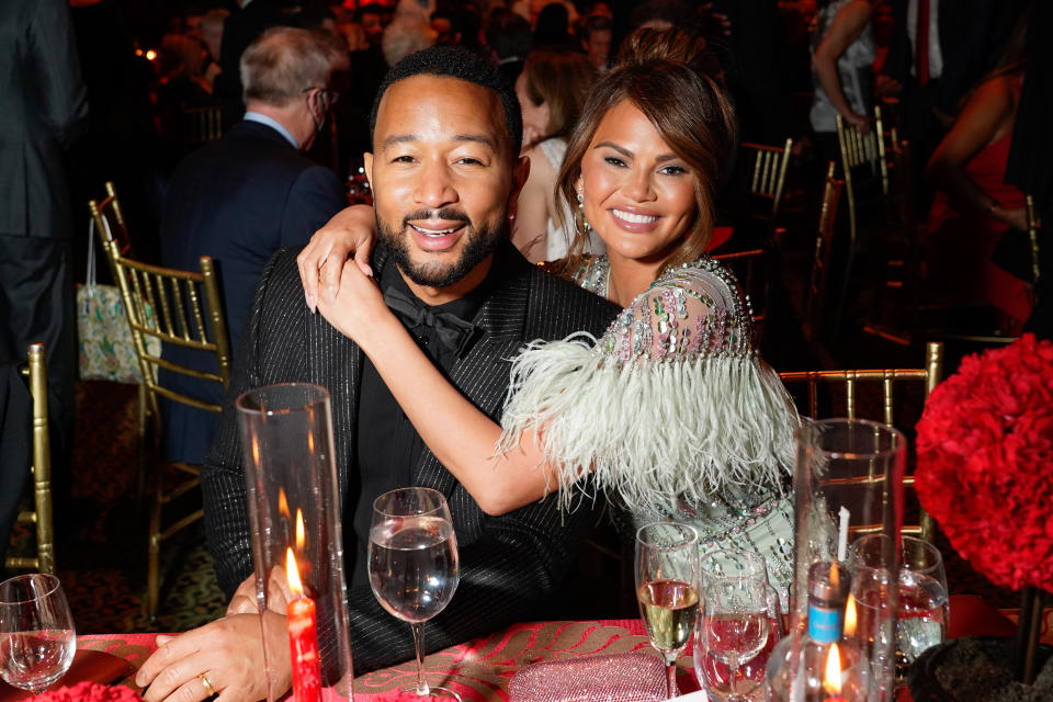 NEW YORK, NEW YORK - APRIL 26: John Legend and Chrissy Teigen attend City Harvest Presents The 2022 Gala: Red Supper Club at Cipriani 42nd Street on April 26, 2022 in New York City. (Photo by Jared Siskin/Getty Images for City Harvest)