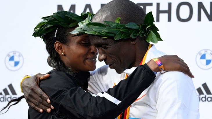 Tigist Assefa and Eliud Kipchoge