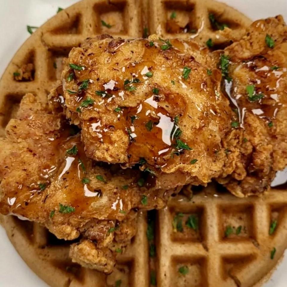 Chicken and waffles at Spice and Gravy Southern Eatery in Arlington.