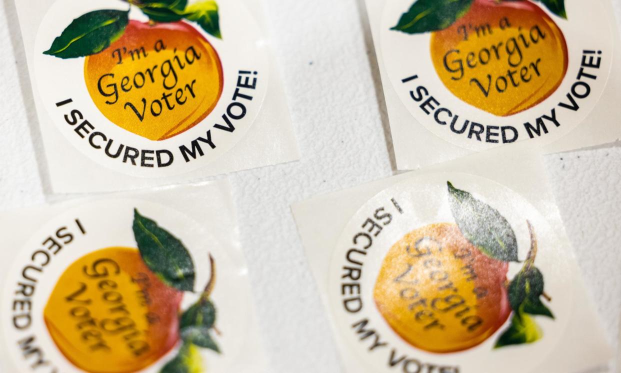 <span>Voting stickers in 2022.</span><span>Photograph: Anadolu Agency/Getty Images</span>