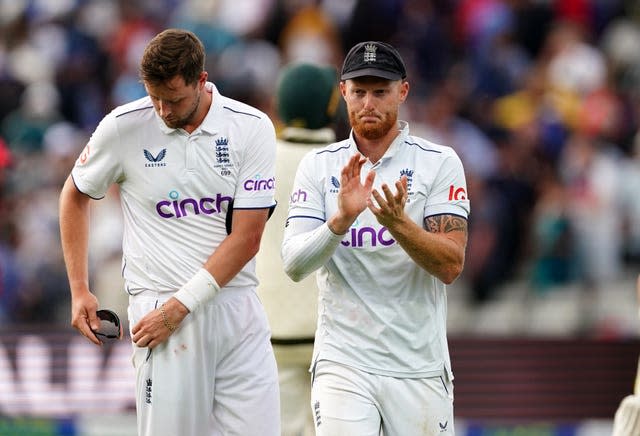 England captain Ben Stokes after the first Ashes Test at Edgbaston (Mike Egerton/PA)