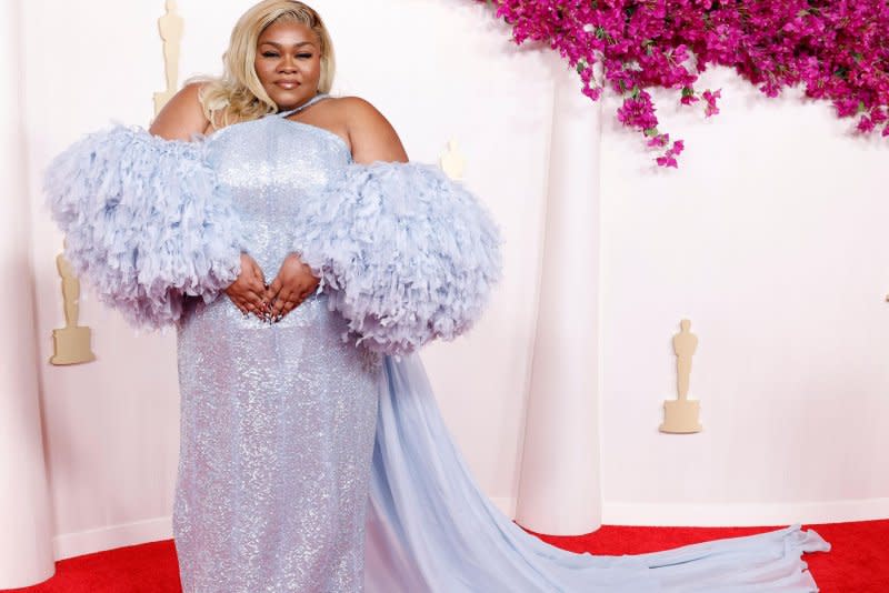 Da'Vine Joy Randolph arrives on the red carpet at the Academy Awards in Los Angeles on Sunday. Photo by John Angelillo/UPI