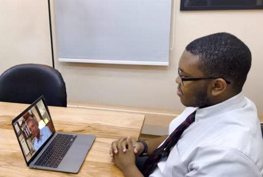 Jacob Philadelphia, 18, speaks on a video call with former President Barack Obama, May 27, 2022, in a screengrab from video posted on Obama's official website.   / Credit: Obama.org