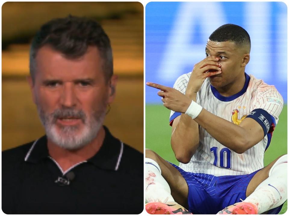 Roy Keane criticised Kylian Mbappe after France’s win over Austria (ITV/Getty)