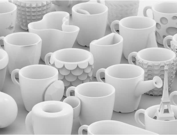 For <a href="http://cunicode.com">Cunicode's</a> "One Cup a Day" project, one 3D printed coffee cup was created each day for 30 days. The cups are printed in Glazed Ceramics by Shapeways and are <a href="http://www.shapeways.com/shops/cunicode?section=One+Cup+a+Day">offered here</a>. 