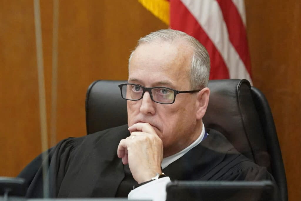 Judge Peter Cahill is pictured in court in Minneapolis, Minn. Cahill will hear arguments on whether to allow live video coverage of the upcoming trial of three former Minneapolis police officers charged with aiding and abetting the murder of George Floyd. (Glen Stubbe/Star Tribune via AP, File)