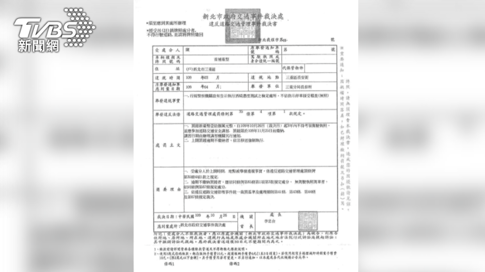 陳姓導遊4次酒駕被攔查，連同違規、燃料稅等費用，總計欠繳56萬餘元。（圖／TVBS）