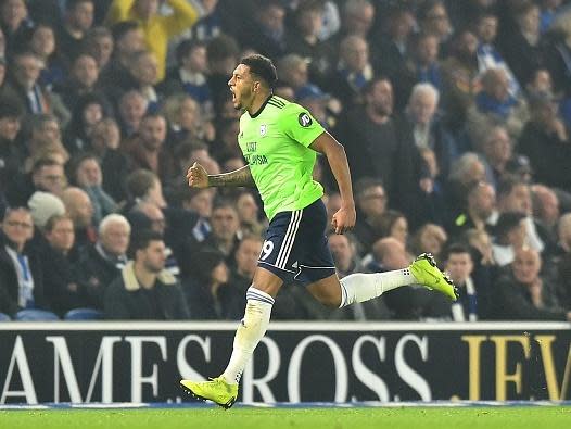 Mendez-Laing celebrates scoring against Brighton (Getty)