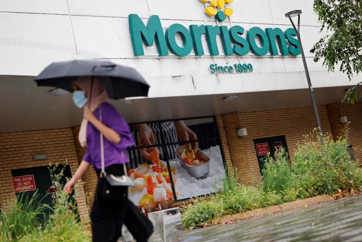 A view of a Morrisons supermarket in Stratford, east London