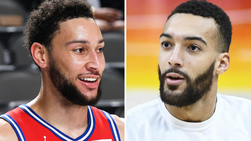 Ben Simmons says he deserves the NBA's Defensive Player of the Year award over Utah Jazz rival Rudy Gobert. Pictures: Getty Images