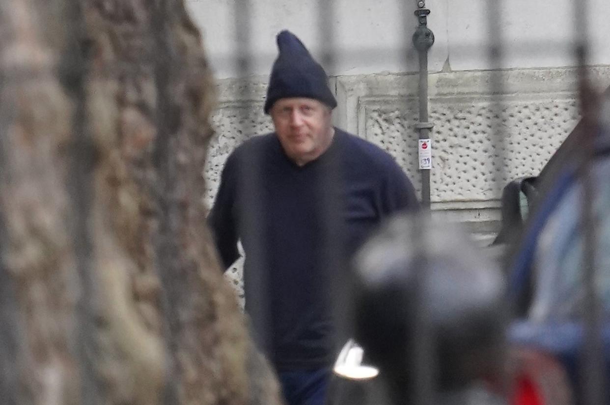 Boris Johnson pictured outside Downing Street for the first time since having to self isolate. (Jeremy Selwyn)