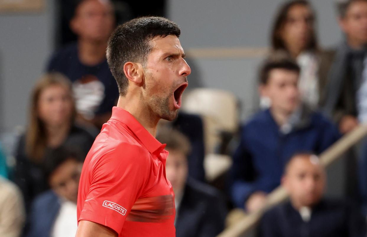 Novak Djokovic of Serbia during day 2 of the French Open 2022, second tennis Grand Slam of the year at Stade Roland Garros