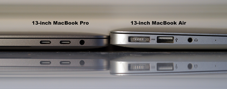 The thick part of the MacBook Air is actually thicker than the new MacBook Pro.