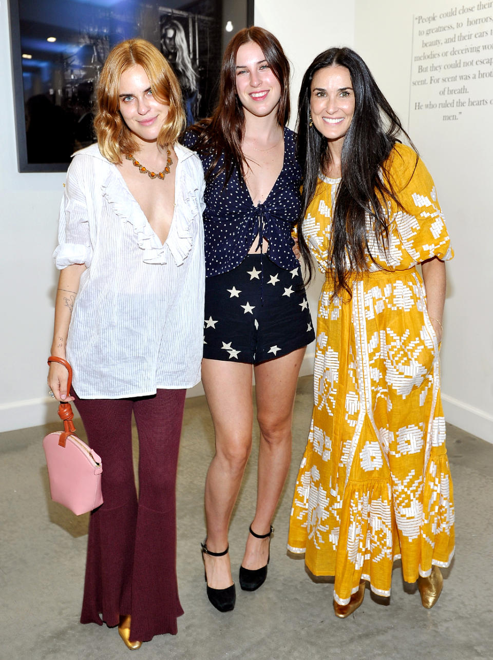 <p>Moore toasted the opening of a photography collection in L.A. with two of her three daughters with Bruce Willis: Tallulah, 23, and Scout, 26. Only her eldest daughter, Rumer, was unable to attend. (Photo: Donato Sardella/Getty Images for HL Group) </p>