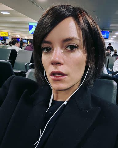 <p>Lily Allen / Instagram</p> Lily Allen shows off darker hair in a new Instagram photo