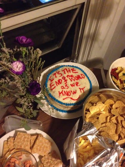 A cake at a Vancouver watching party. Photo from Elianna Lev