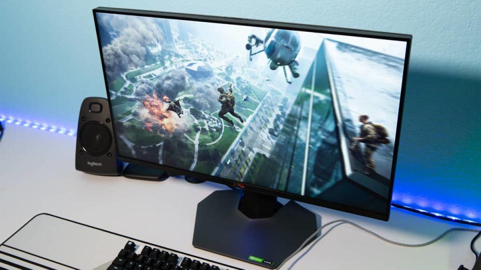 dell 25 gaming monitor top view