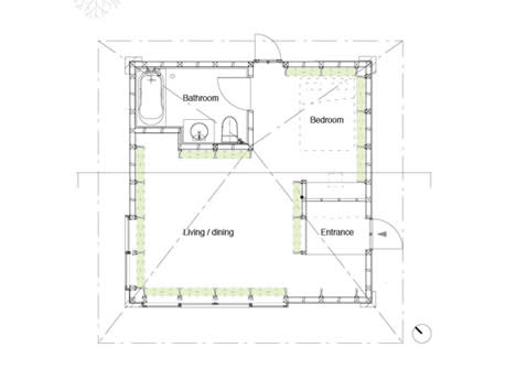 floor plan hay heated home