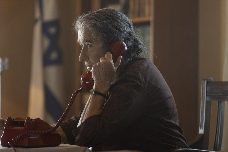 This image released by Bleecker Street shows Helen Mirren as Golda Meir in a scene from. the film "Golda." (Bleecker Street via AP)