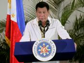 <p>Philippines’ President Rodrigo Duterte delivers his pre-departure message before leaving for the Association of Southeast Asian Nations (ASEAN) Summit in Laos at the Davao International Airport in Davao city, Philippines September 5, 2016. (REUTERS/Lean Daval Jr) </p>