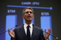 Michael Lynton, CEO Sony Entertainment and CEO and chairman Sony Pictures Entertainment, speaks during an investors' conference at the company's headquarters in Tokyo November 18, 2014. REUTERS/Toru Hanai