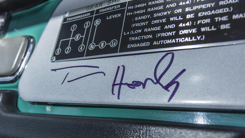 The classic car has been signed by Hanks. - Credit: Bonhams