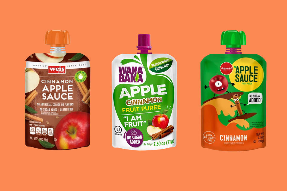 Weis, WanaBana and Schnucks apple sauce pouches. (FDA)