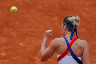 Tennis - French Open - Roland Garros, Paris, France - June 1, 2018 France's Pauline Parmentier celebrates during her third round match against Denmark's Caroline Wozniacki REUTERS/Gonzalo Fuentes