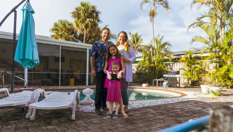 The MacLea family poses for a photograph at their home in Palm Beach Gardens, Florida, on Friday June 9, 2023.