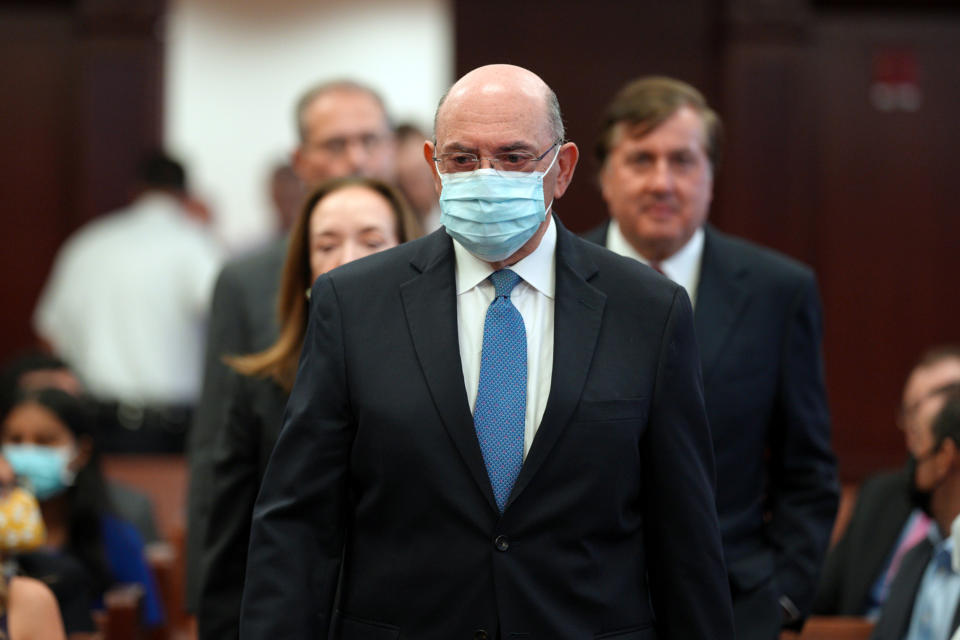 FILE - The Trump Organization's former accountant Allen Weisselberg, right, arrives in the courtroom, in New York, Aug. 18, 2022. (Curtis Means/DailyMail.com via AP, Pool)