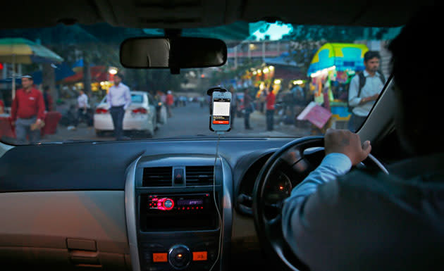 An Uber car in India