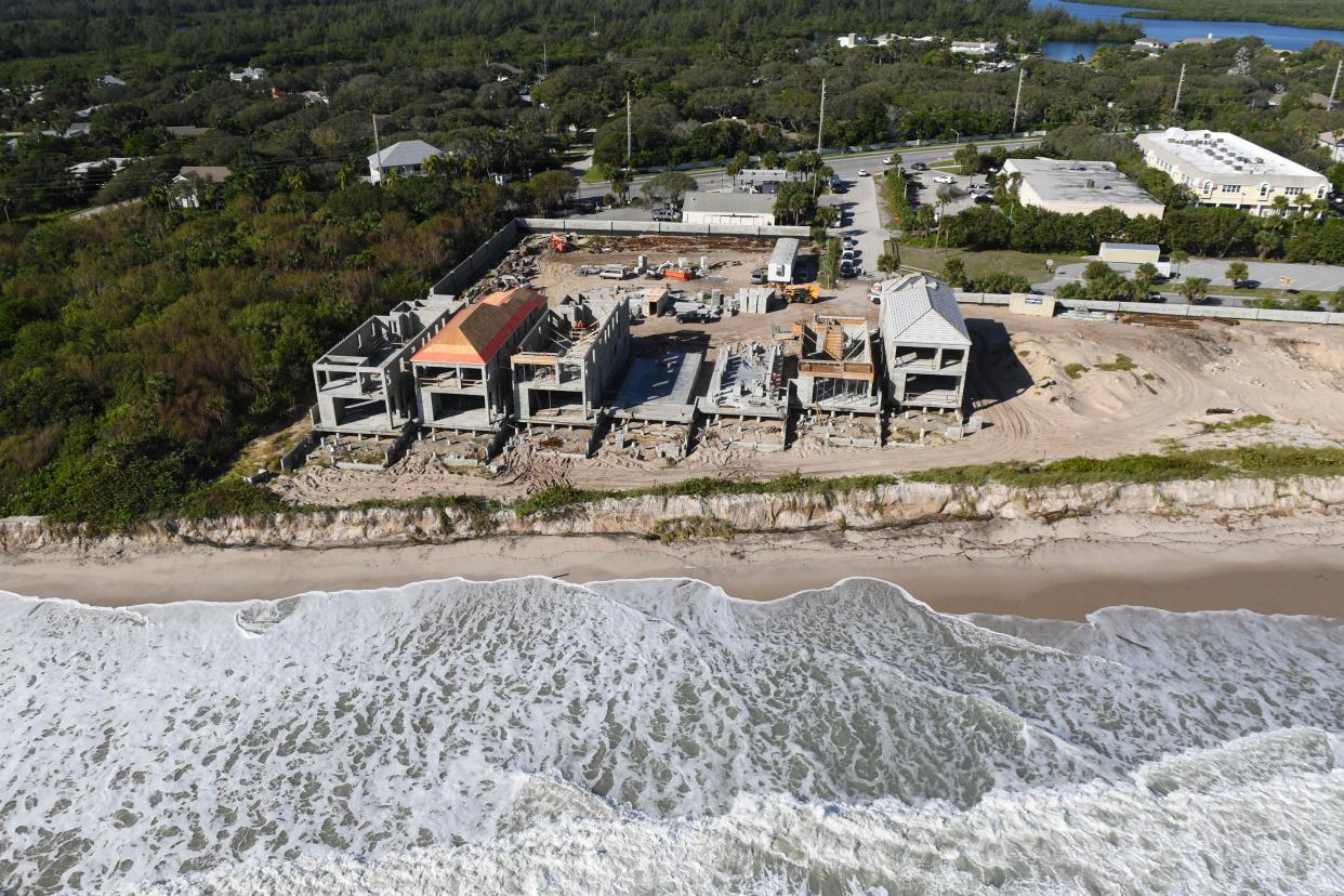 Aerial photos of developing oceanfront property  next to the Tracking Station Park in Vero Beach on Friday, Nov. 11, 2022, a day after Hurricane Nicole made landfall. 