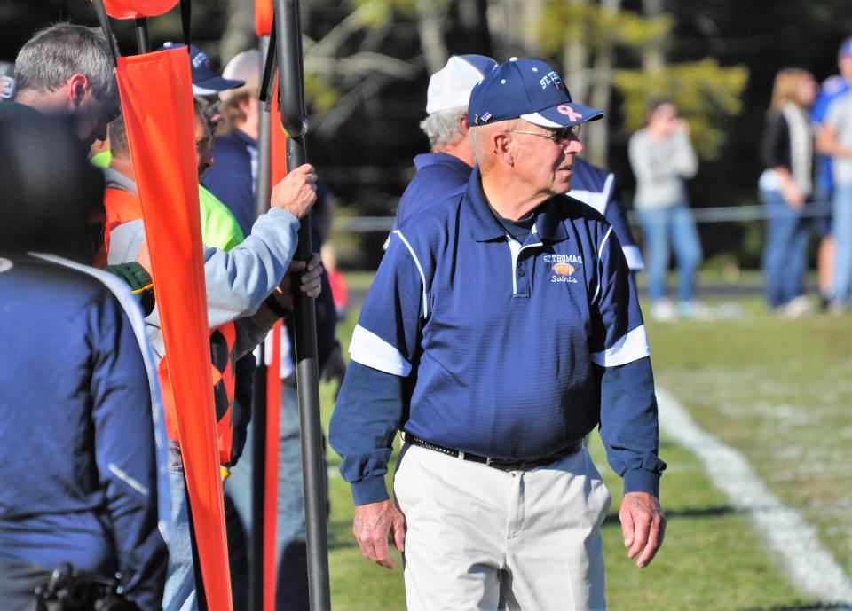 Rod Wotton's final game as a high school head football coach - a loss to Kearsarge in the 2010 NHIAA Division V championship game. The game marked the end of Wotton's 47-year coaching career in Maine and New Hampshire.