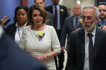 U.S. House Speaker Nancy Pelosi (D-CA) arrives to attend a classified briefing on Iran by Secretary of State Mike Pompeo, acting Defense Secretary Patrick Shanahan and Chairman of the Joint Chiefs U.S. Marine Corps General Joseph Dunford for House members on Capitol Hill in Washington, U.S., May 21, 2019. REUTERS/Jonathan Ernst