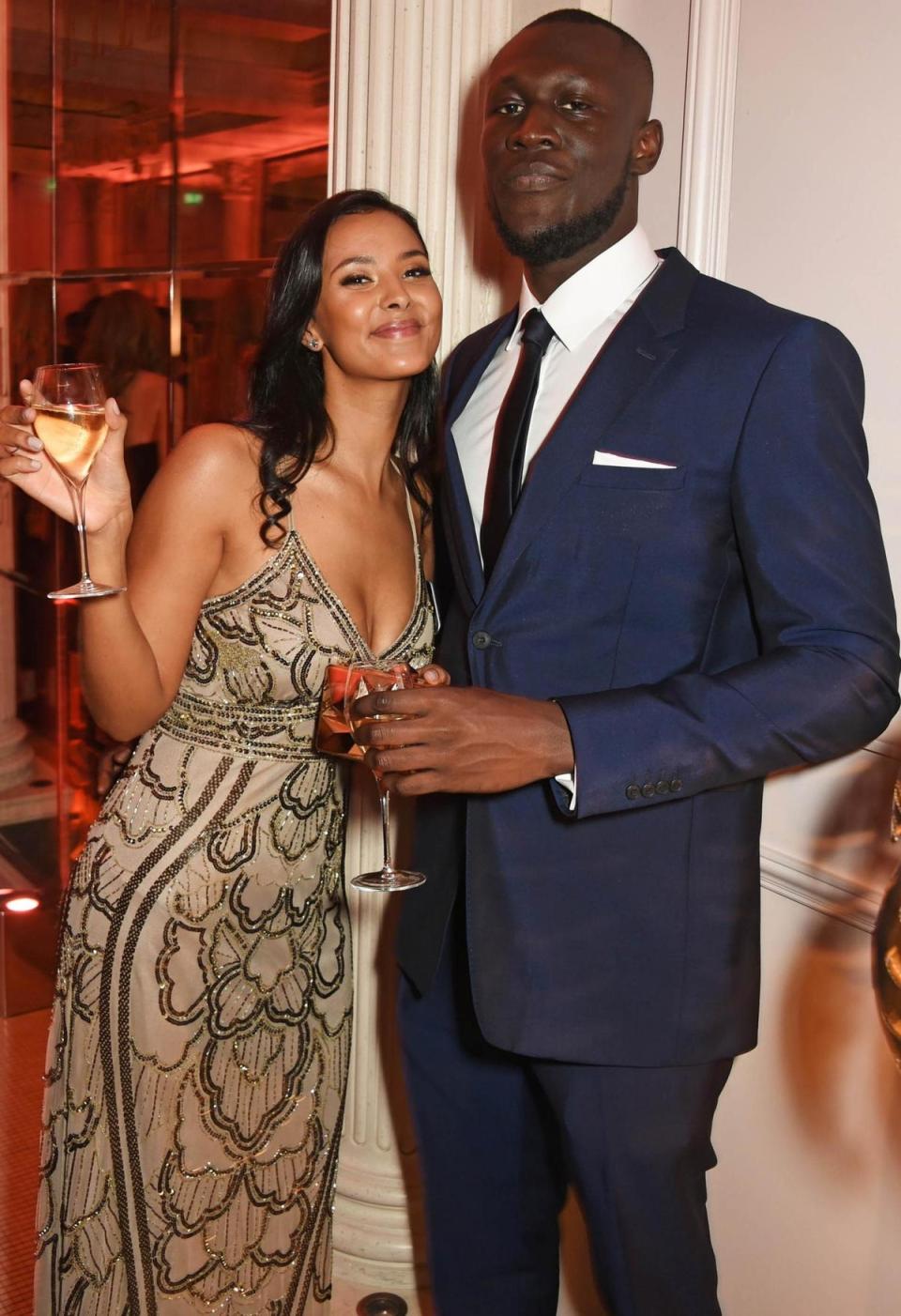 Maya and Stormzy posing for photos at 2017’s Elle Style Awards (Dave Benett)